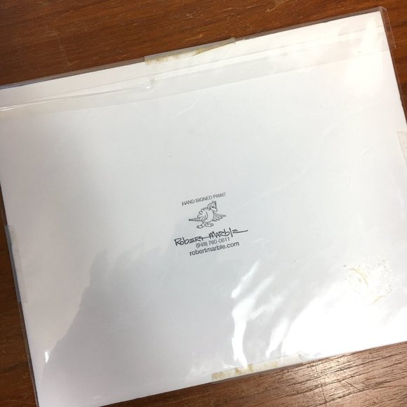 ROBERT MARBLE  Signed Art Print 1991 Fishing Bear  Vtg - Picture 6 of 6